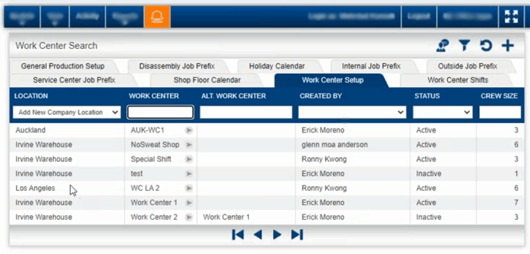 Work Center module to manage company-wide production easily