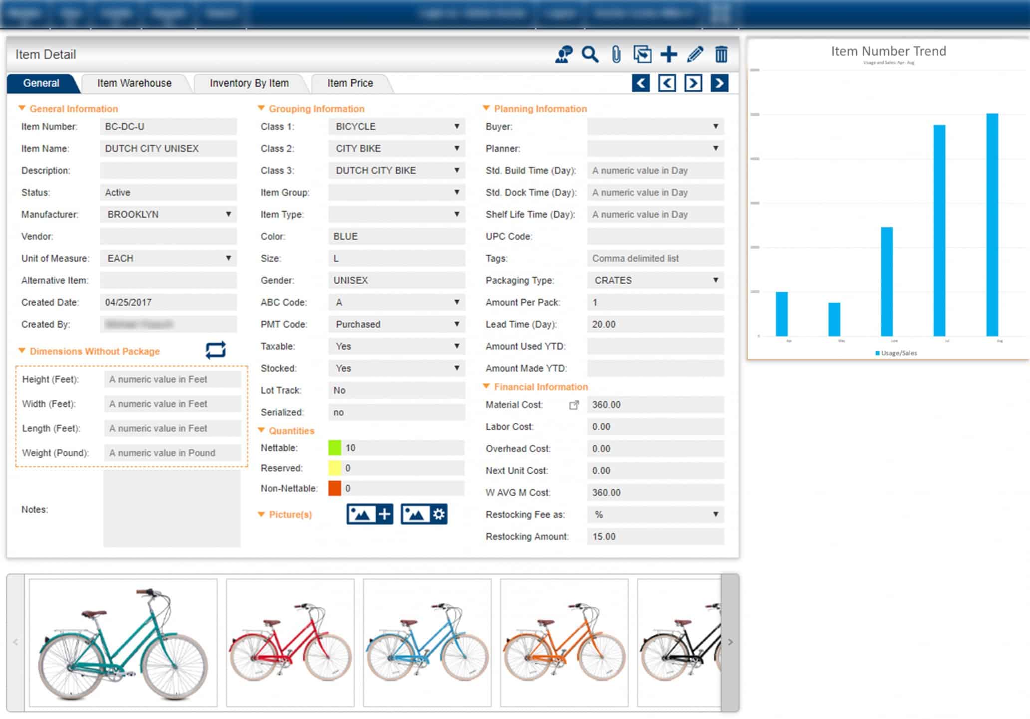 inventory management erp software dashboard view with metrics