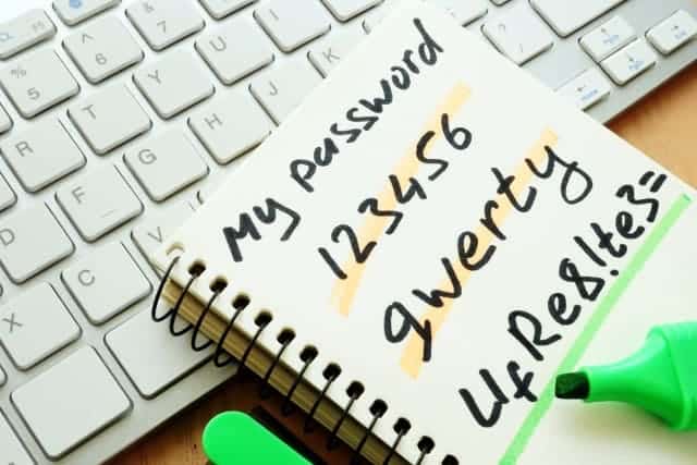 passwords on paper not safe