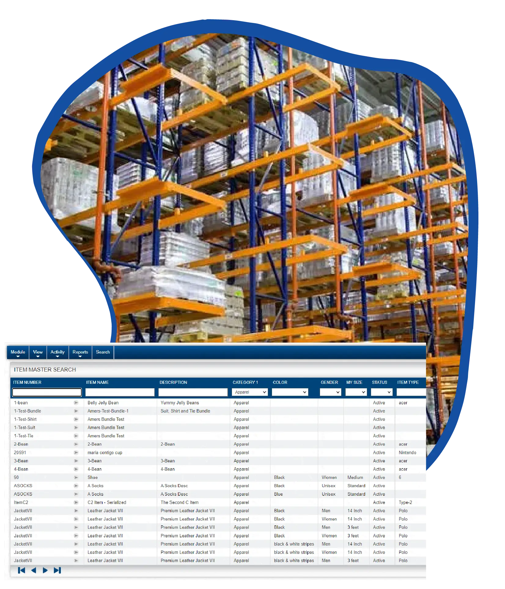 warehouse erp inventory management software dashboard