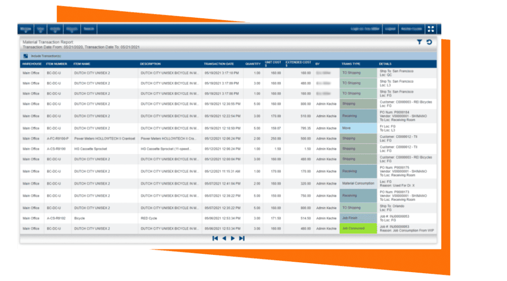 This is an image of Material Transaction within Kechie