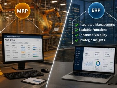 ERP vs MRP features side by side